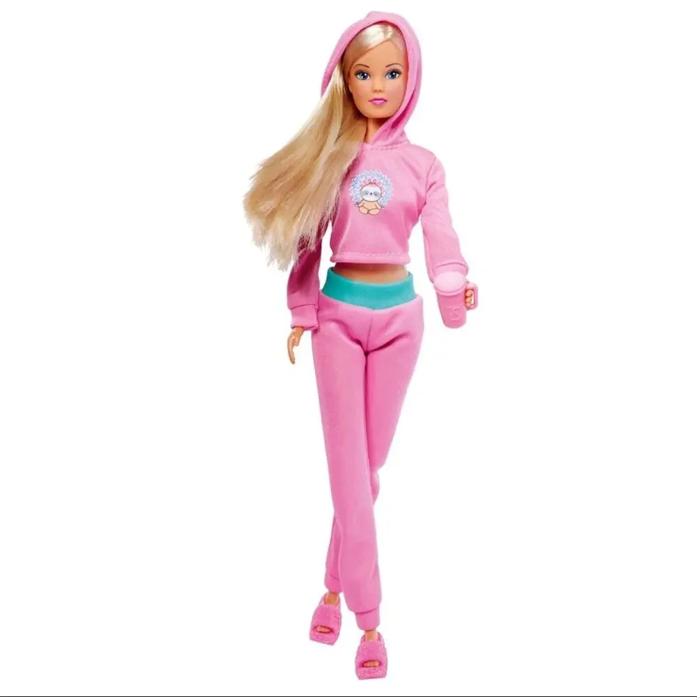 Steffi Love Relax Pop Blonde Doll Cozy Outfit Tablet Coffee Cup Play Set